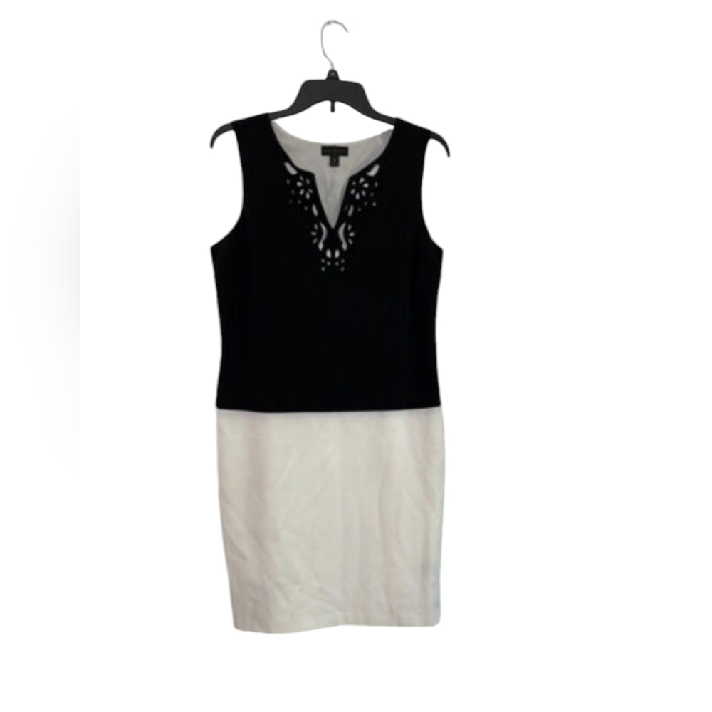 Worthington Black white above knee sleeveless Mini women dress  Size12 - Picture 2 of 15